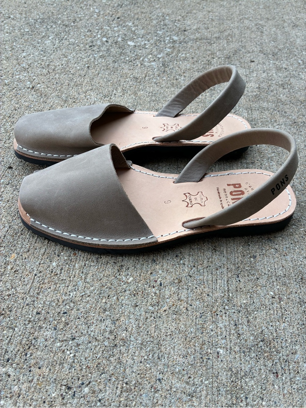 Pons Women's Leather Slingback Sandals in Tan sz 39 US 8